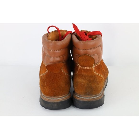 Vintage 70s Streetwear Mens 7.5 B Distressed Suede Leather Mountain Boots Brown